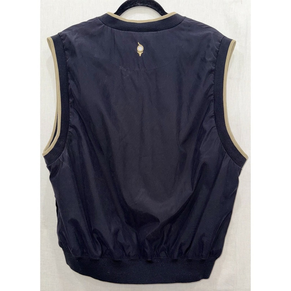 E. Magrath Distinctive Sportswear Sleeveless Vest M Black Tan Golf Embroidered - Picture 5 of 7